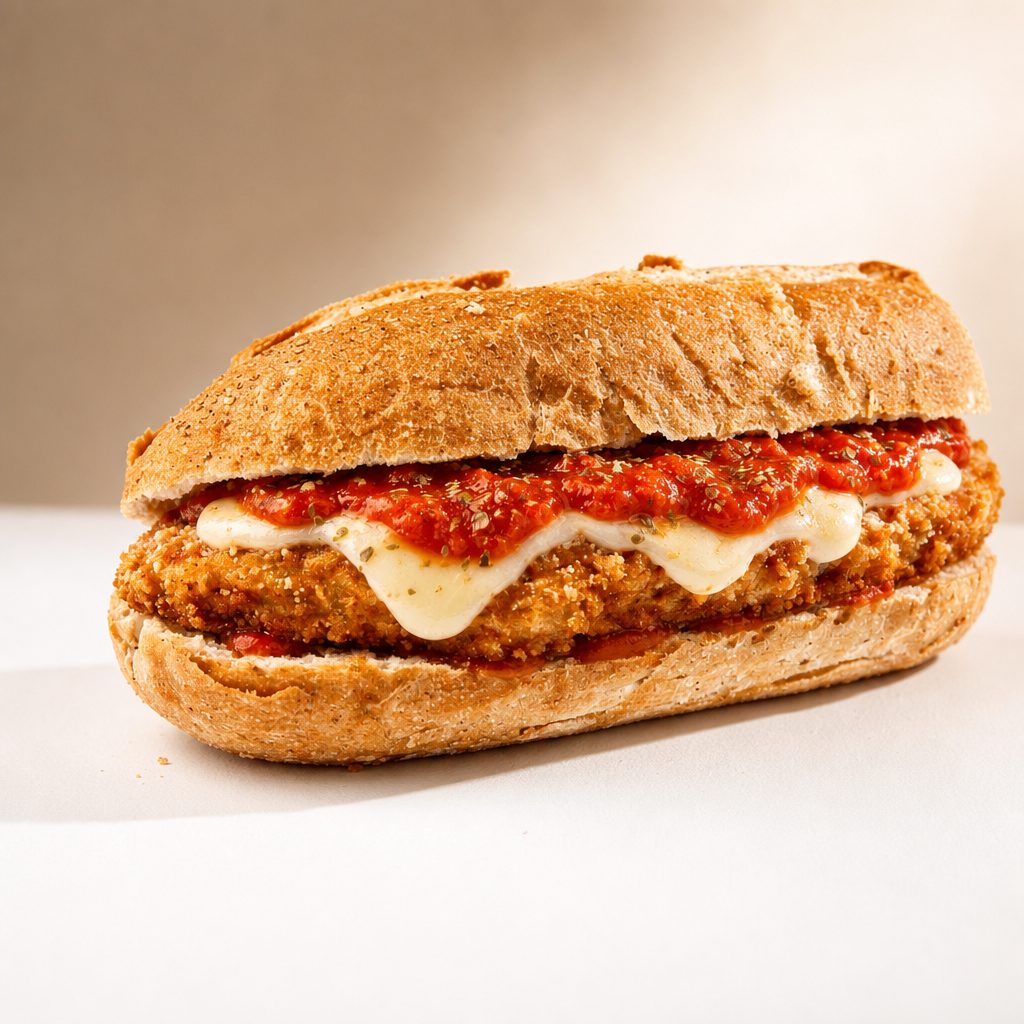 Chicken Cutlet Parmigiana Hero.